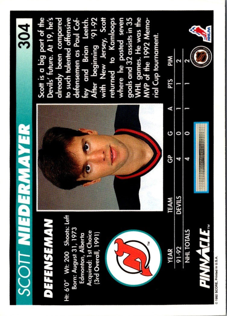 1992 Pinnacle Scott Niedermayer