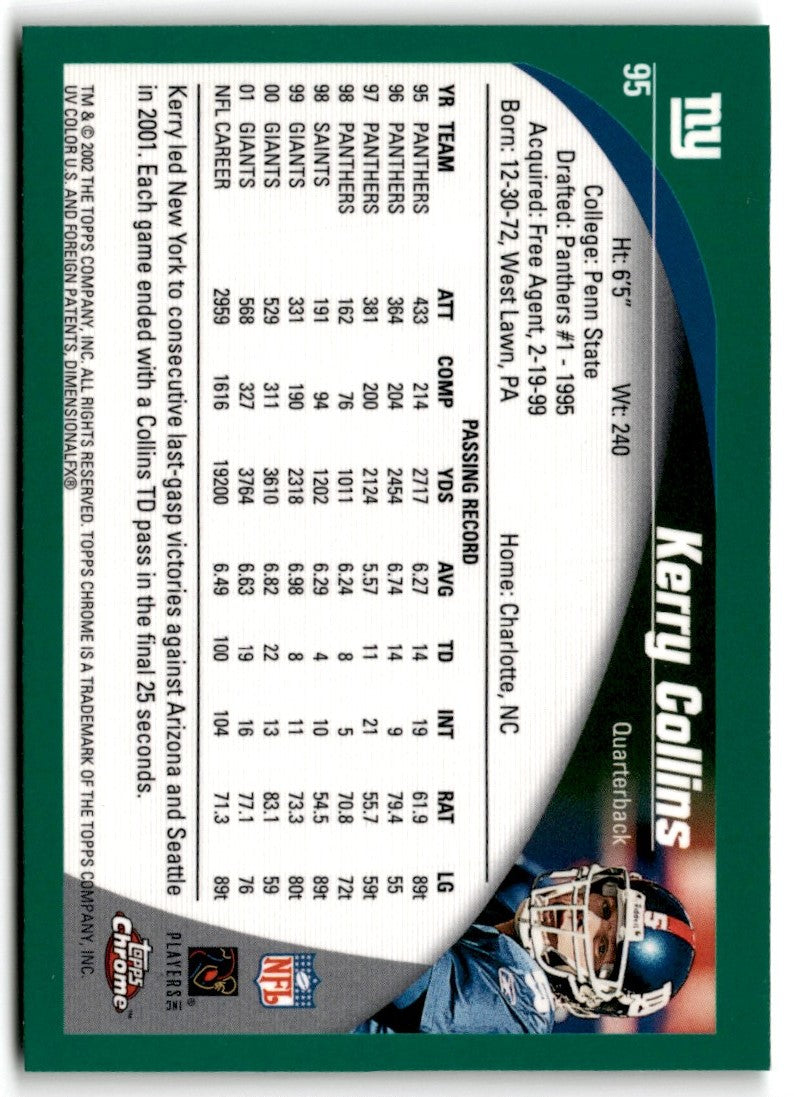 2002 Topps Chrome Kerry Collins