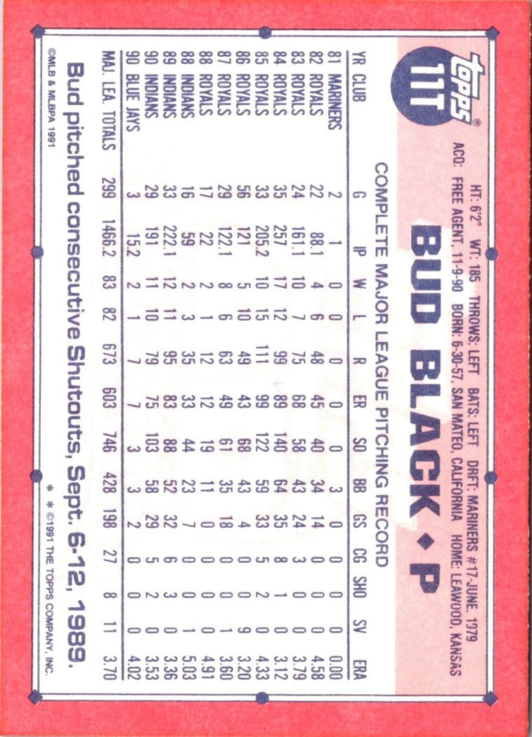 1991 Topps Traded Bud Black