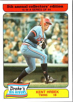 1985 Drake's Big Hitters Kent Hrbek #16