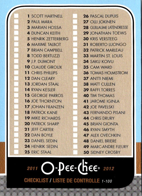 2011 O-Pee-Chee Checklist #496