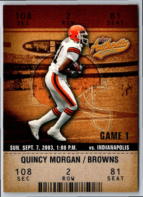 2003 Fleer Authentix Quincy Morgan #20