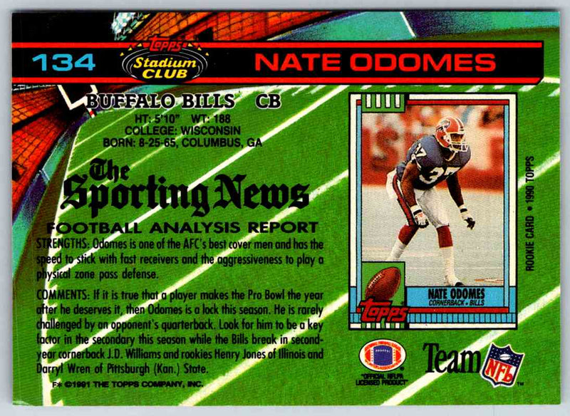 1991 Topps Stadium Club Football Nate Odomes
