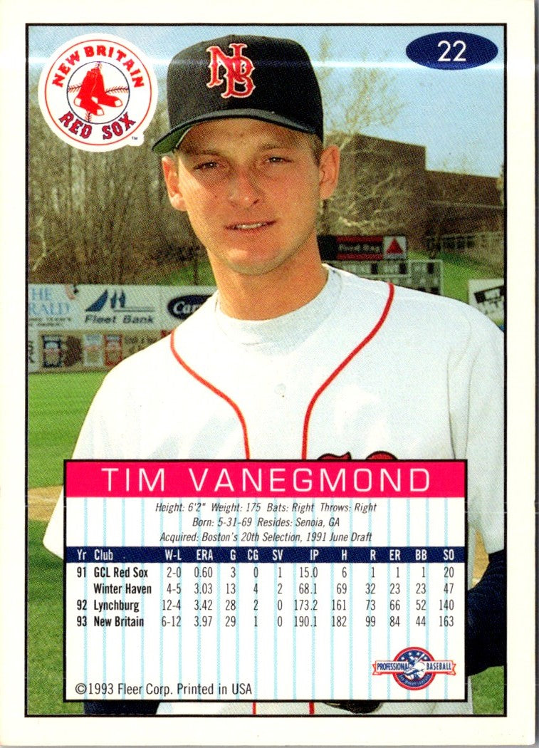 1993 Fleer Excel Tim Vanegmond