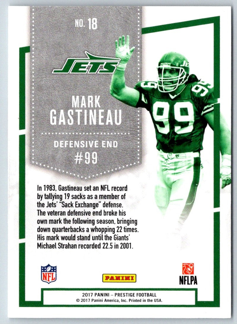 2017 Panini Prestige Banner Season Mark Gastineau