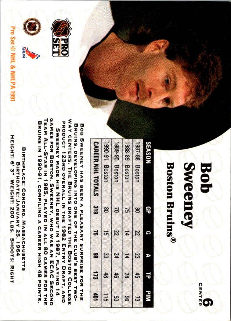 1991 Pro Set Bob Sweeney