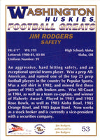 1992 Pacific Greats Washington Huskies Jim Rodgers #53