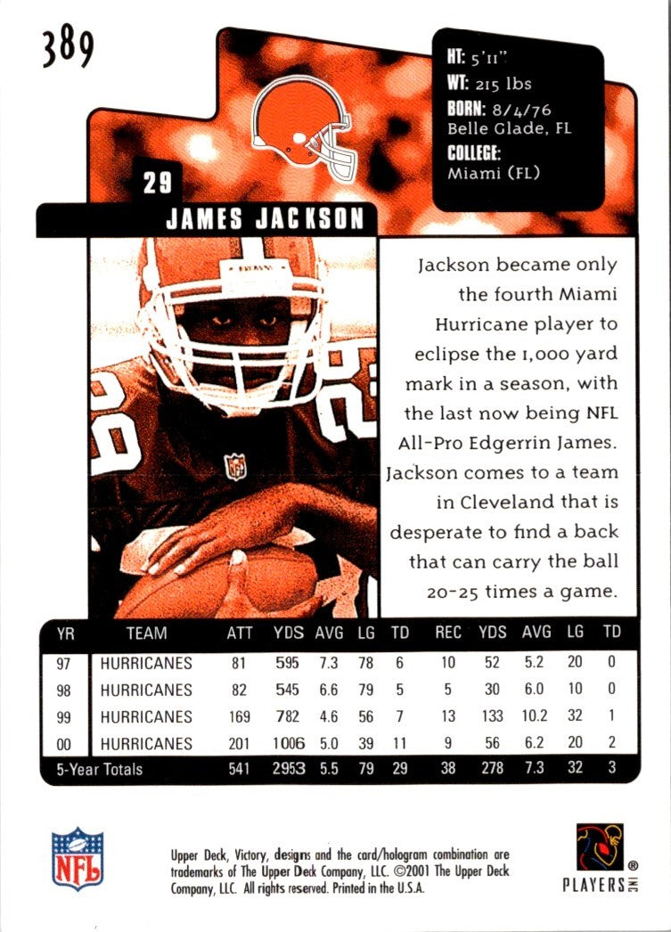 2001 Upper Deck Victory James Jackson