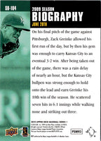 2010 Upper Deck Season Biography Zack Greinke #SB-104