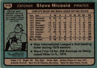 1980 Topps Steve Nicosia #519 Rookie