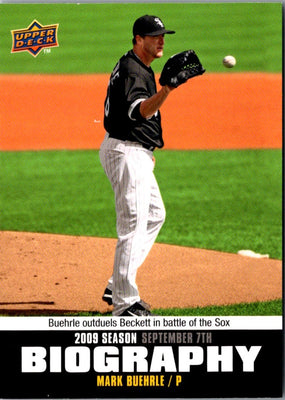 2010 Upper Deck Season Biography Mark Buehrle #SB-176