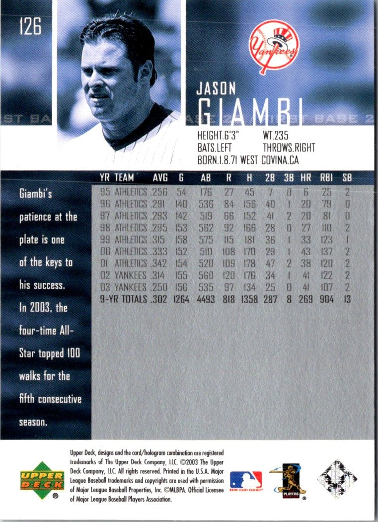 2003 Upper Deck First Pitch Jason Giambi