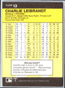 1986 Fleer Charlie Leibrandt