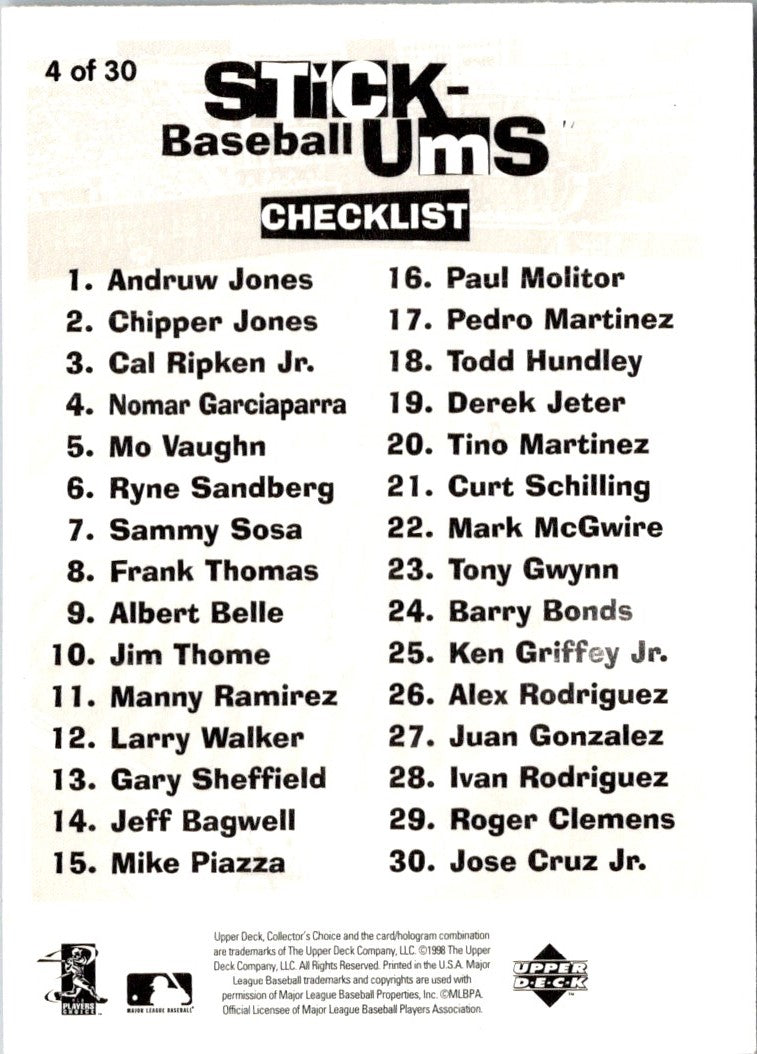 1998 Collector's Choice Stickums Nomar Garciaparra