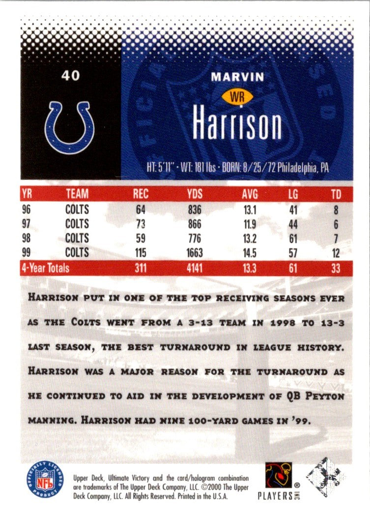 2000 Upper Deck Marvin Harrison