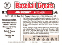 1989 Swell Baseball Greats Jim Perry #37