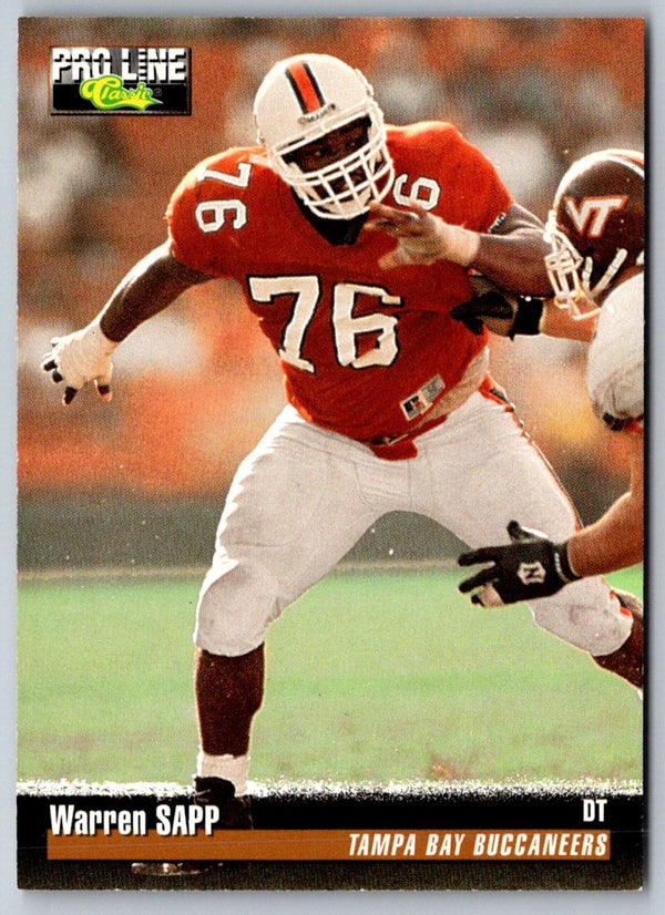 1995 Pro Line Warren Sapp #105 Rookie