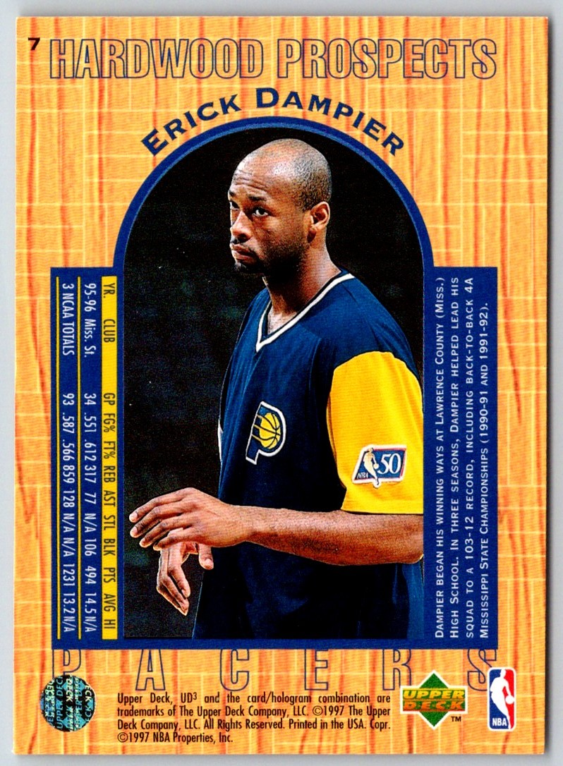 1996 Upper Deck UD3 Erick Dampier