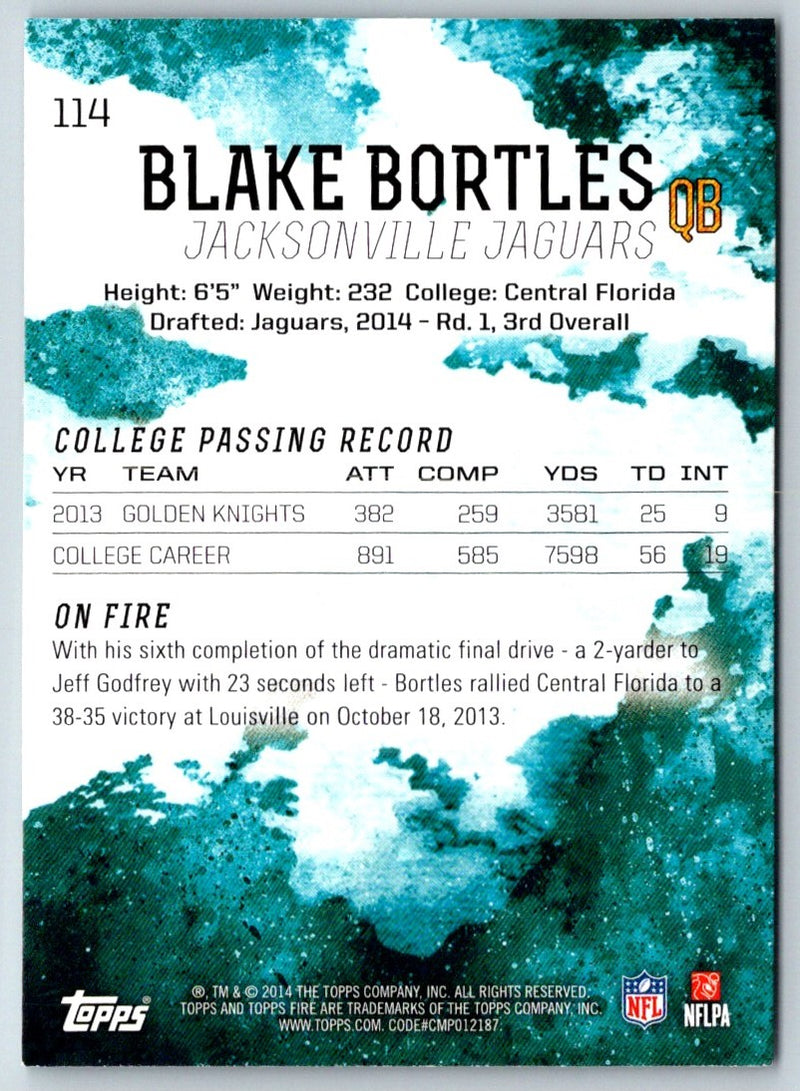 2014 Topps Fire Blake Bortles