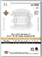 2003 Fleer Authentix Joe Horn #31