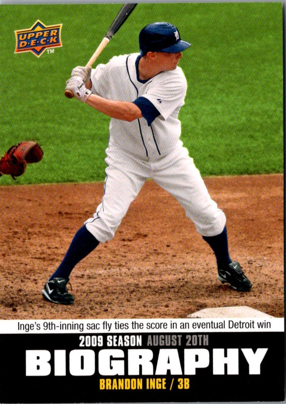 2010 Upper Deck Season Biography Brandon Inge #SB-154