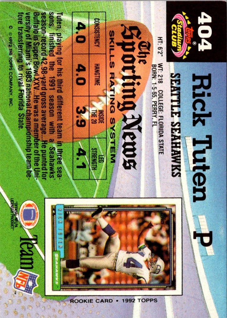 1992 Stadium Club Rick Tuten