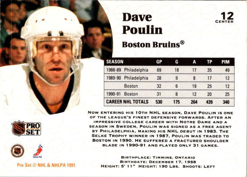 1991 Pro Set Dave Poulin
