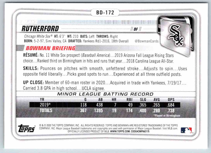 2020 Bowman Blake Rutherford