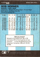 1986 Fleer Star Stickers Bob Horner #60