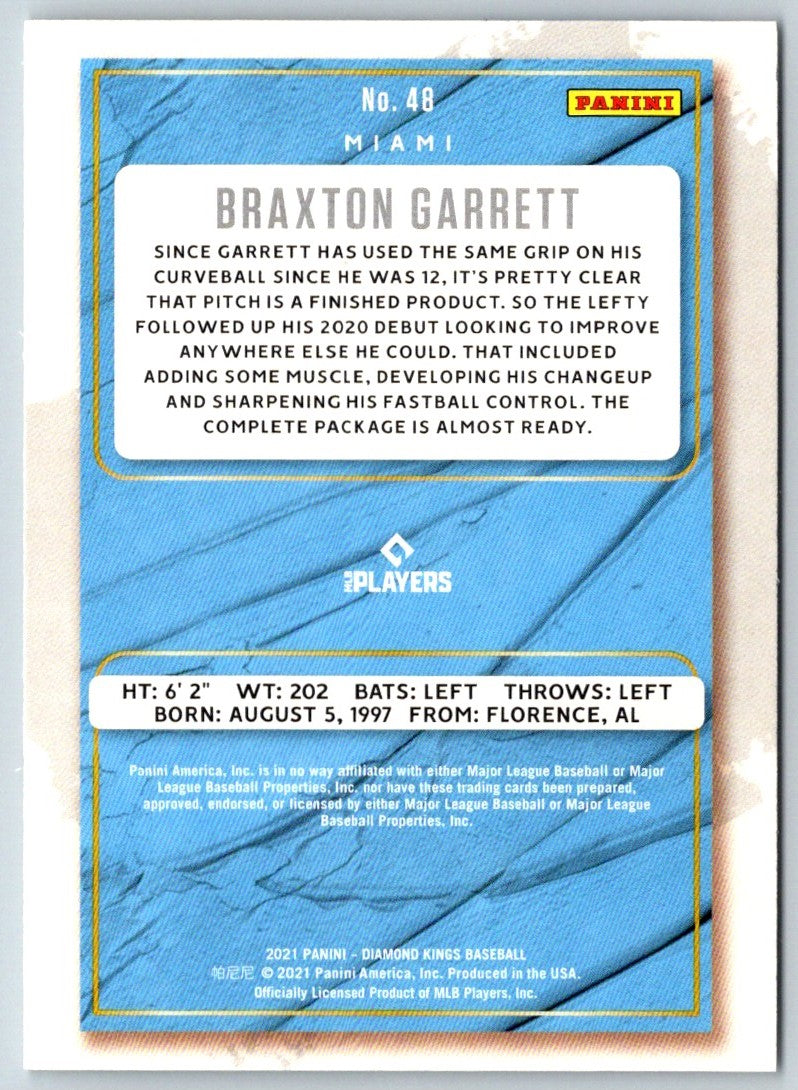 2021 Panini Absolute Rookie Baseball Material Signatures Black Braxton Garrett