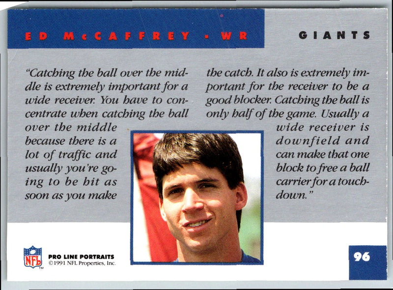 1991 Pro Line Portraits Ed McCaffrey