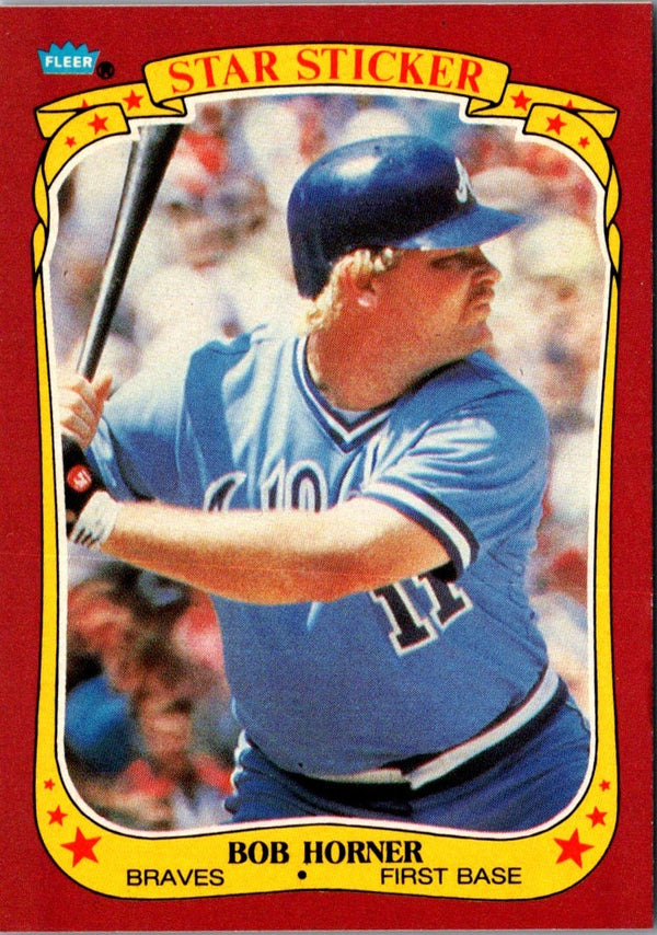 1986 Fleer Star Stickers Bob Horner #60