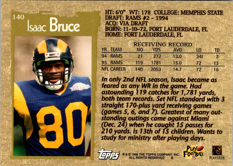 1996 Topps Isaac Bruce