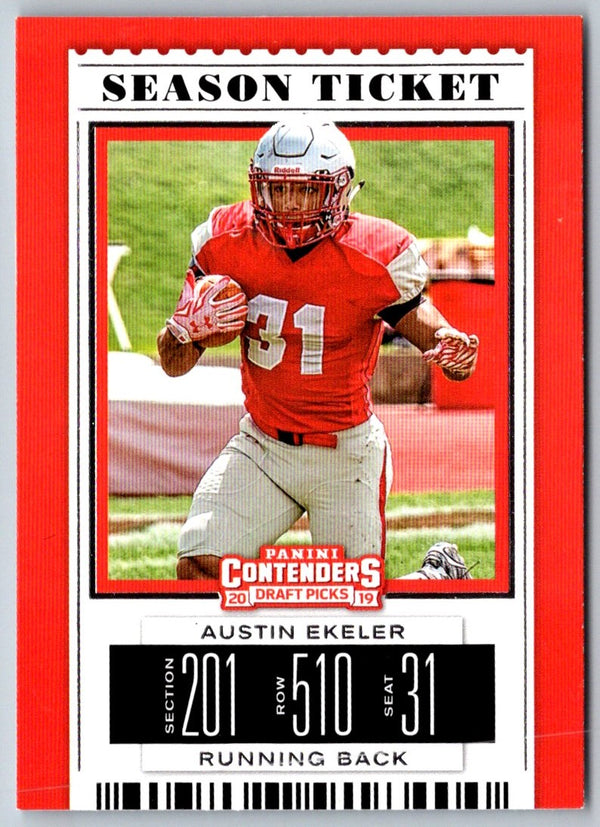 2019 Panini Contenders Draft Picks Collegiate Ticket Blue Foil Austin Ekeler #11