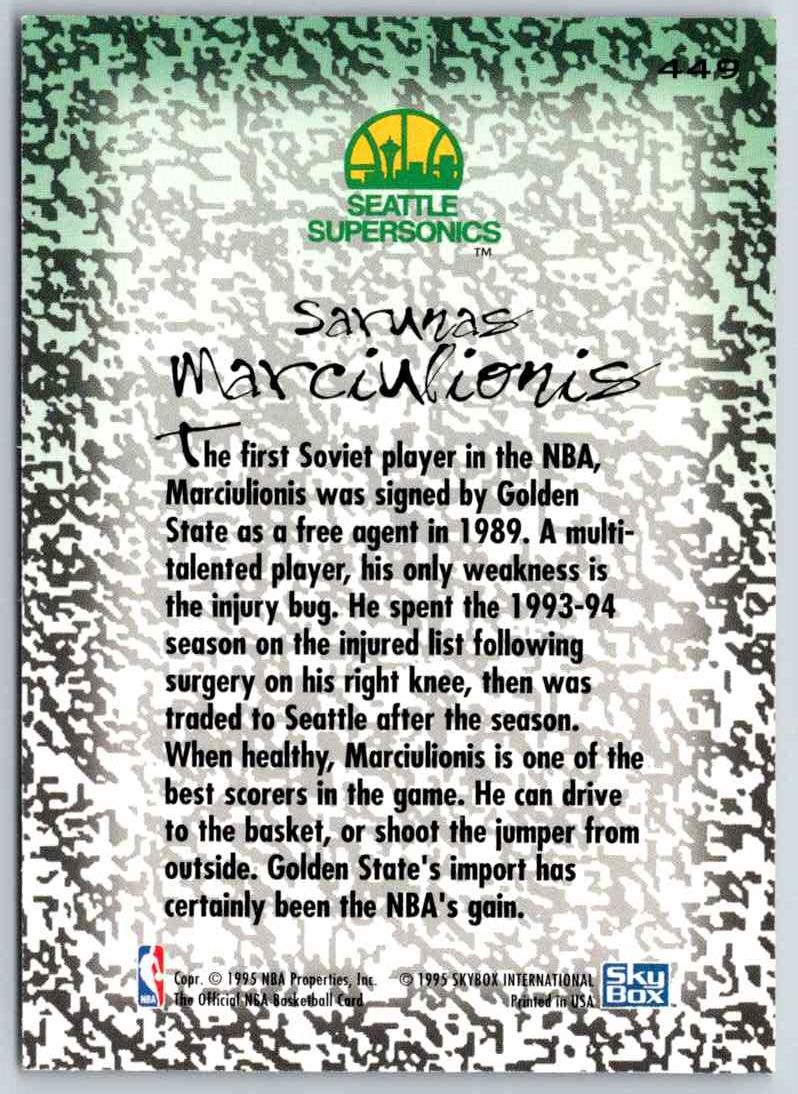 1995 Skybox Sarunas Marciulionis