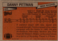 1981 Topps Danny Pittman #206 Rookie
