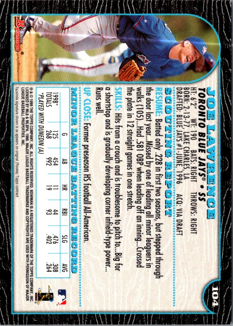 1999 Bowman Joe Lawrence