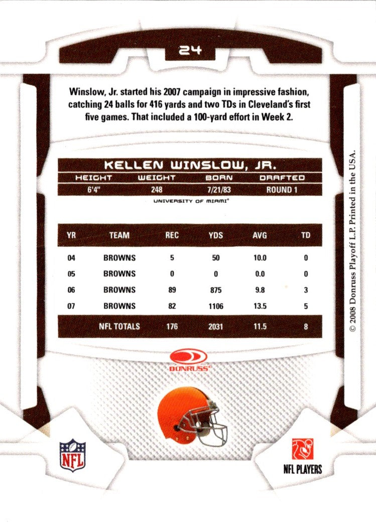 2008 Leaf Rookies & Stars Kellen Winslow Jr.