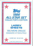 1986 Topps Glossy Send-Ins Larry Sheets
