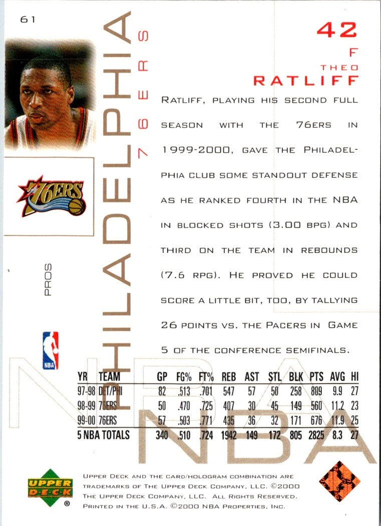 2000 Upper Deck Pros & Prospects Theo Ratliff