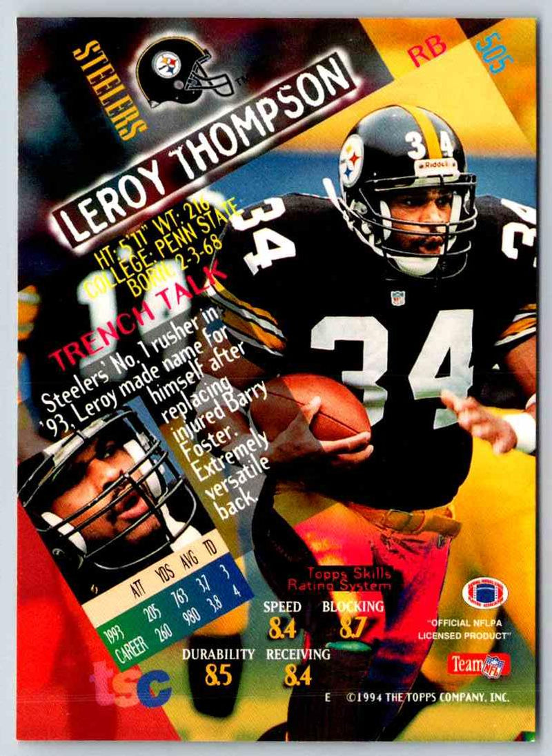 1994 Topps Stadium Club Football Leroy Thompson