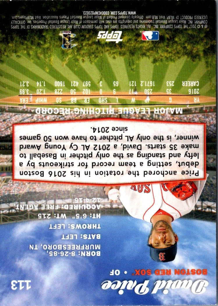 2017 Stadium Club David Price