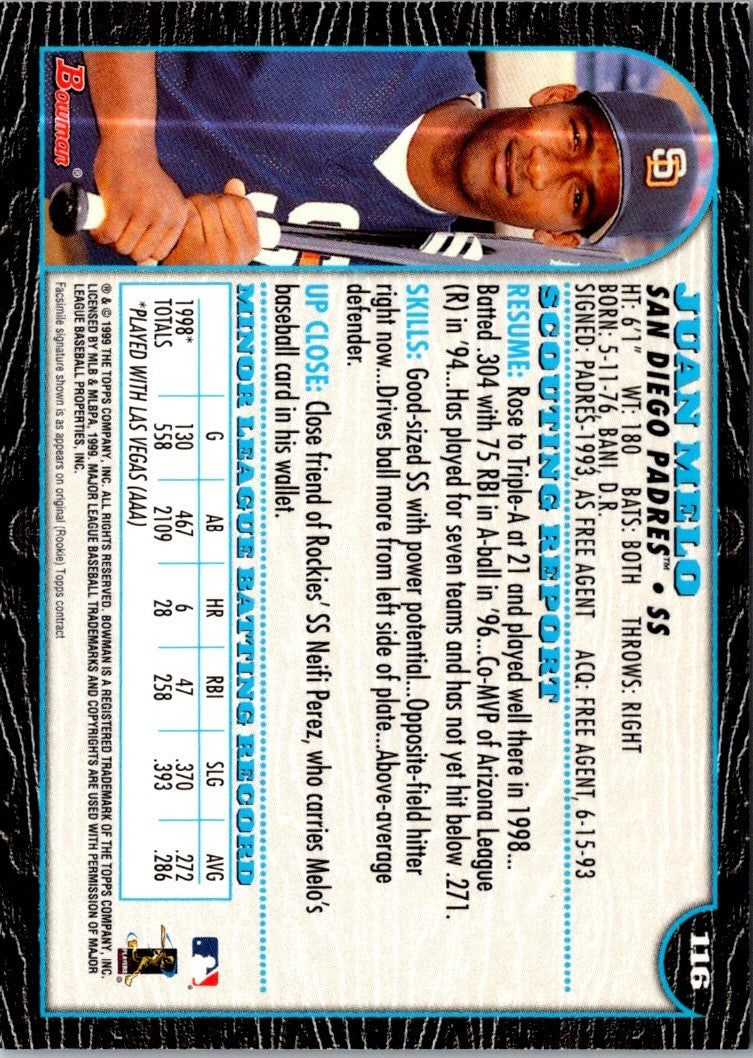 1999 Bowman Juan Melo