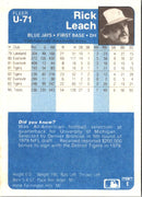 1984 Fleer Update Rick Leach