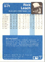 1984 Fleer Update Rick Leach #U-71