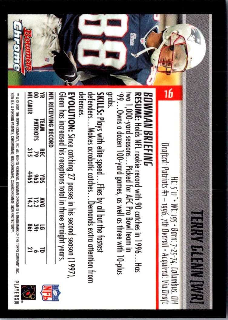 2001 Bowman Chrome Terry Glenn