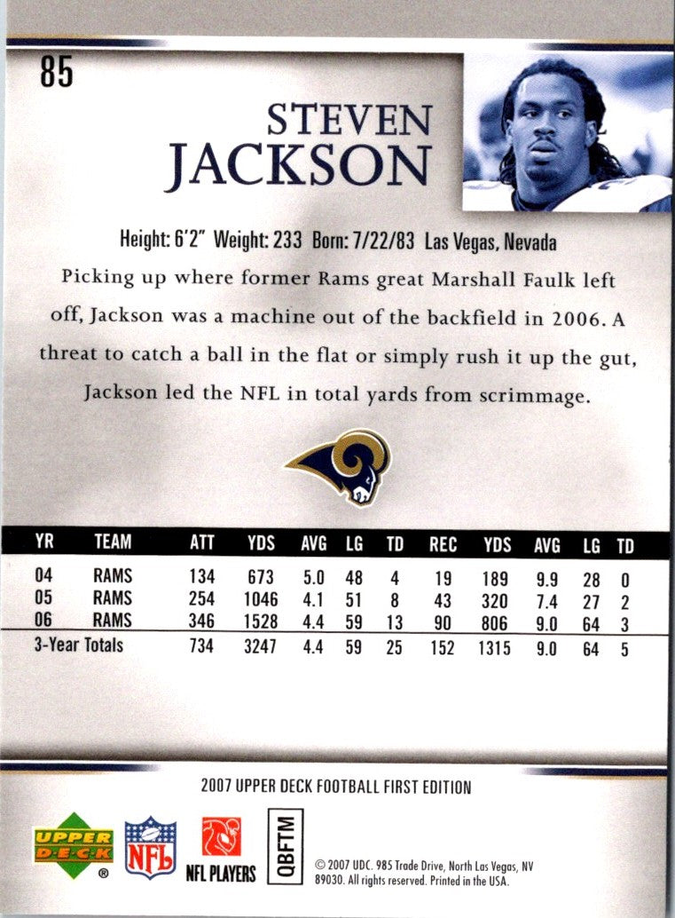 2007 Upper Deck First Edition Steven Jackson