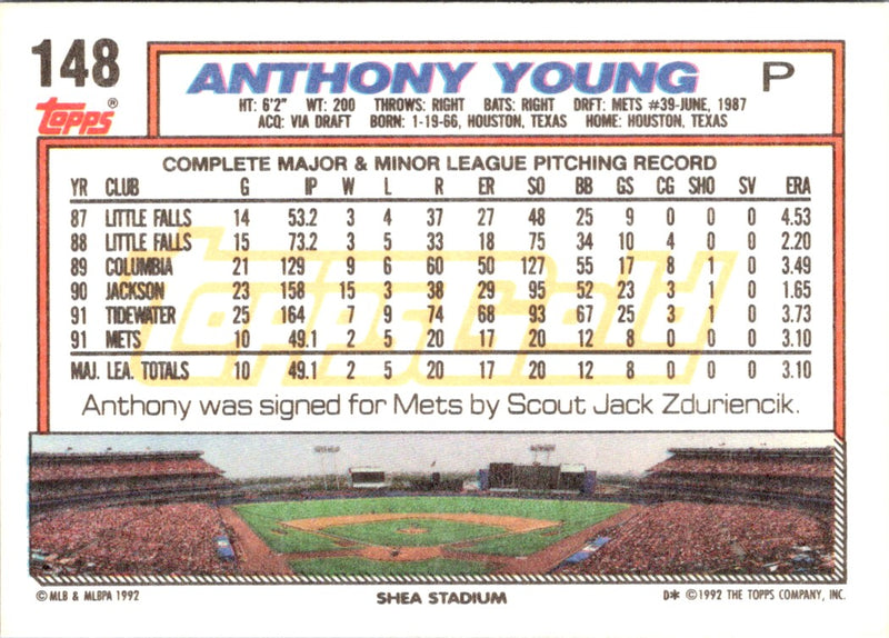 1992 Topps Anthony Young