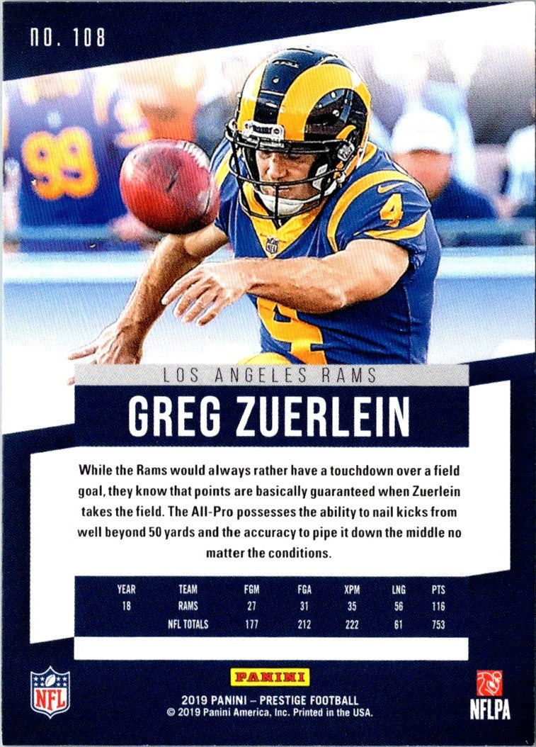 2019 Panini Prestige Greg Zuerlein