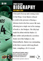 2010 Upper Deck Season Biography Cesar Ramos #SB-194